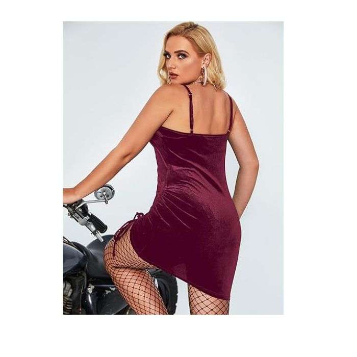 maroon velvet mini dress
