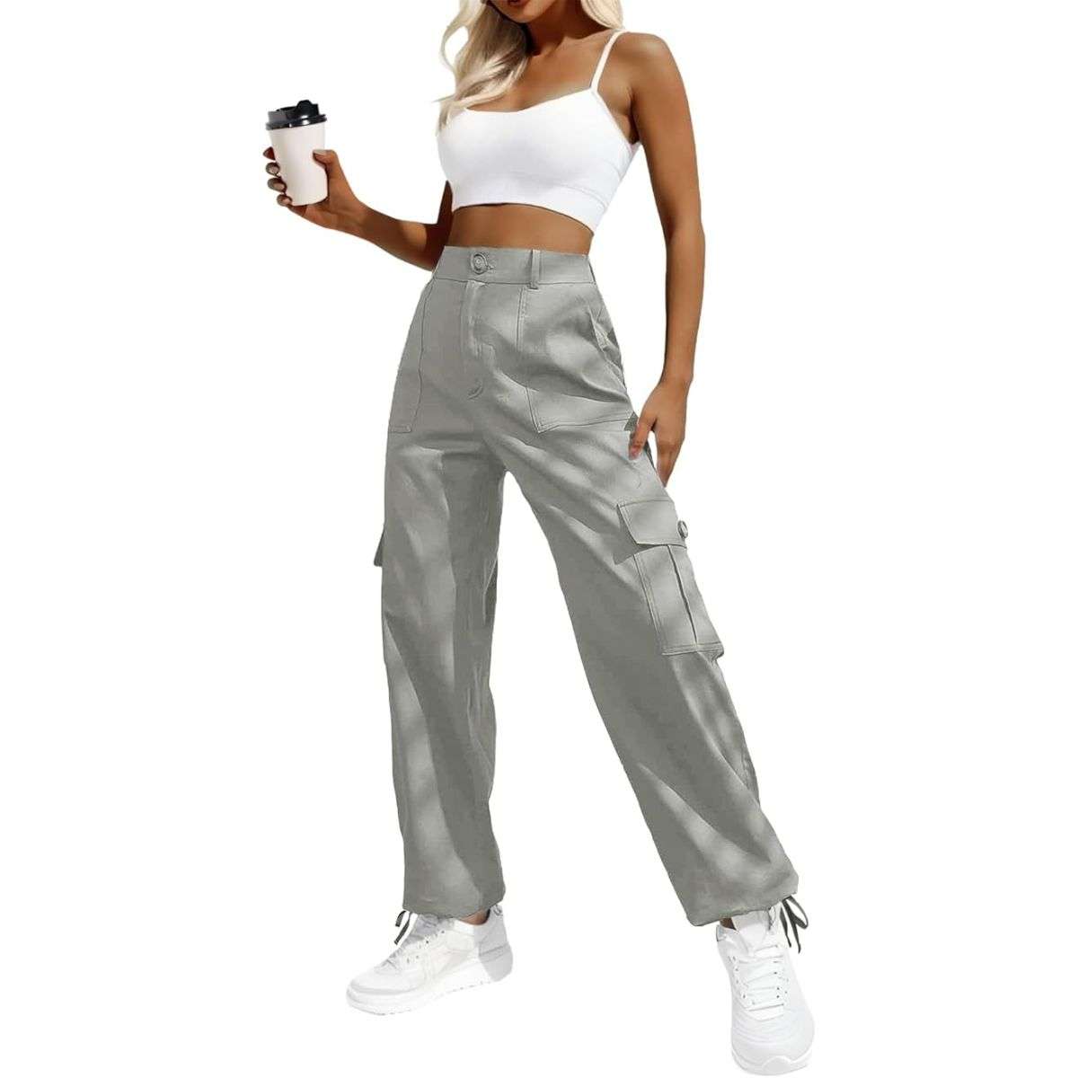 Women's High-Waisted Cargo Pants 1